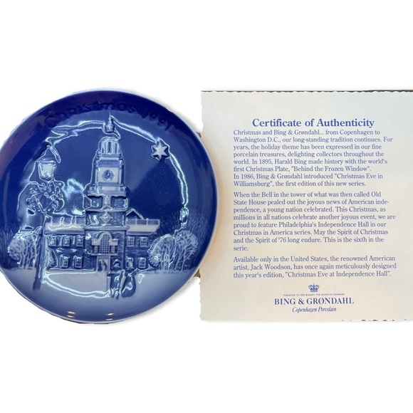 BING & Grondahl Christmas in America Vintage Plates - Set of 6 - Picture 5 of 15